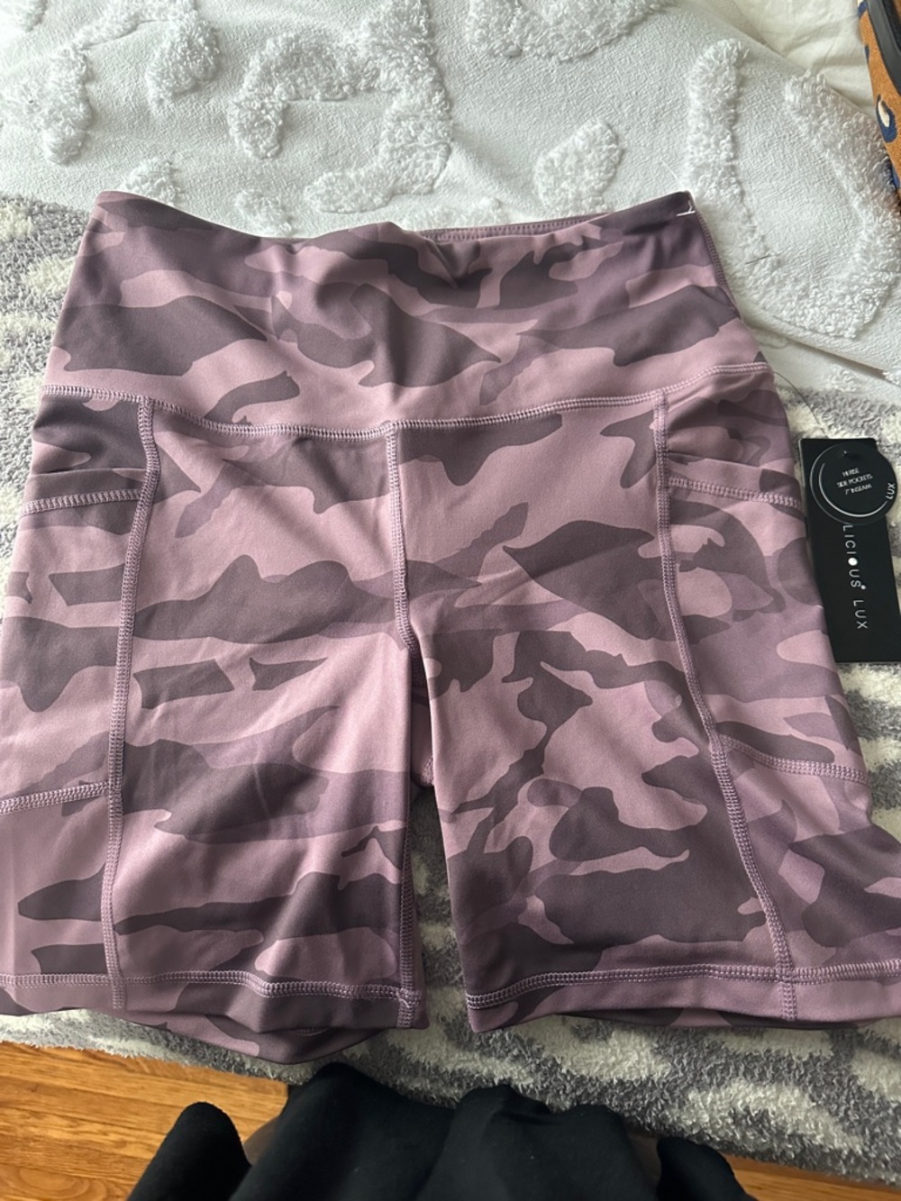 Yogalicious Mauve Camo High-Rise Bike Shorts